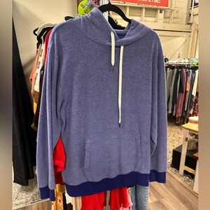 Feat clothing fuzzy blue hoodie women size large